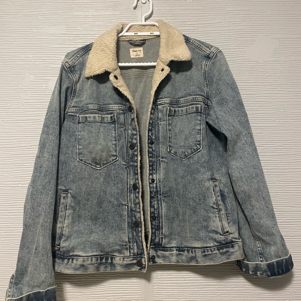 GAP Denim Jacket with Sherpa Collar